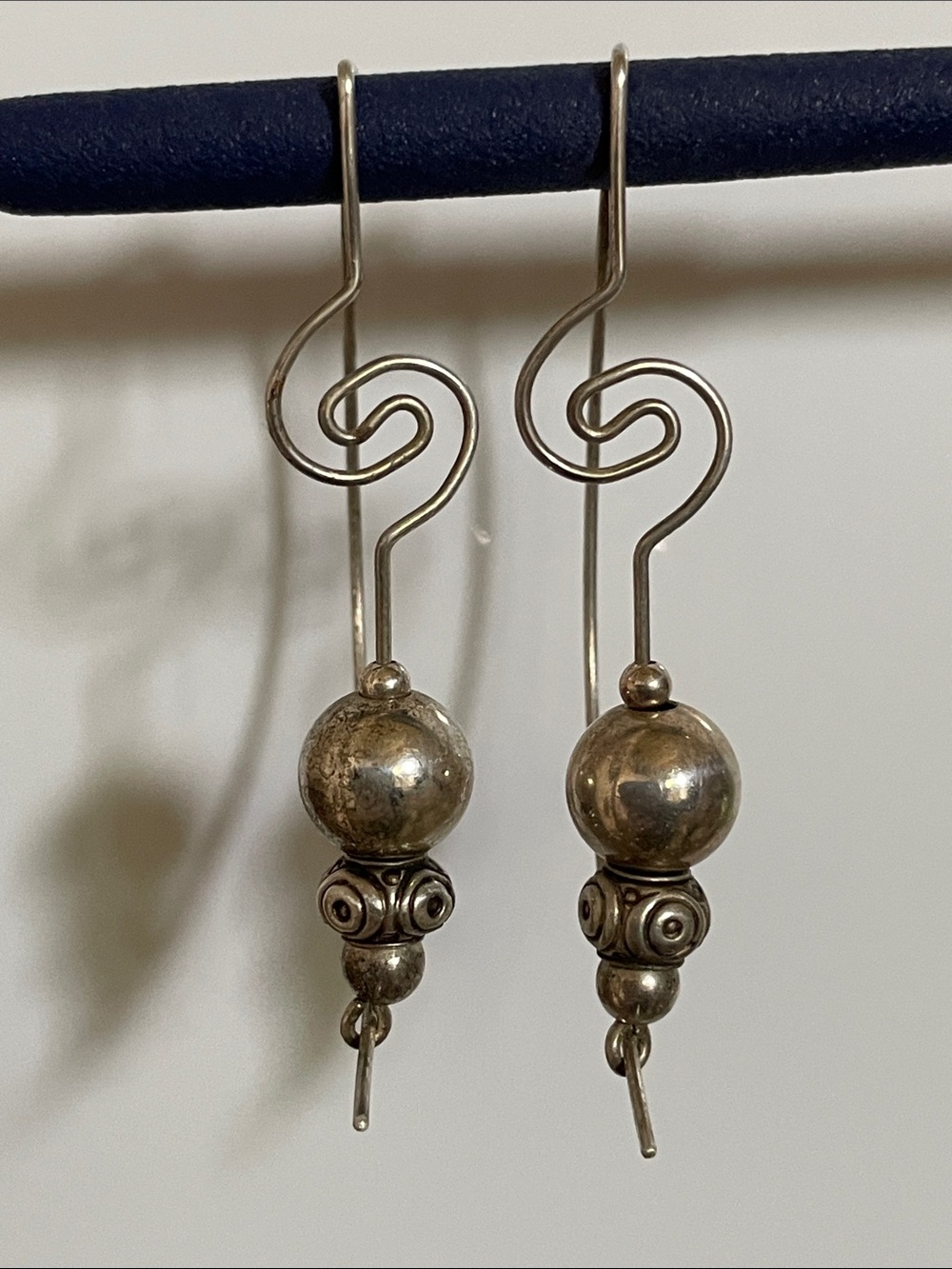 Bohemian Sterling Silver Swirl Earrings